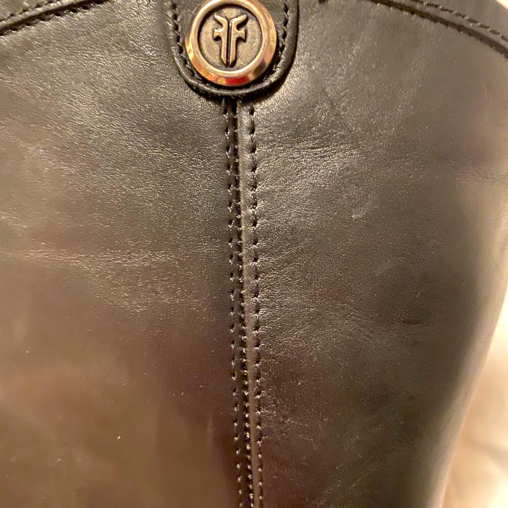 Extended Calf Black Frye Boots Melissa Button